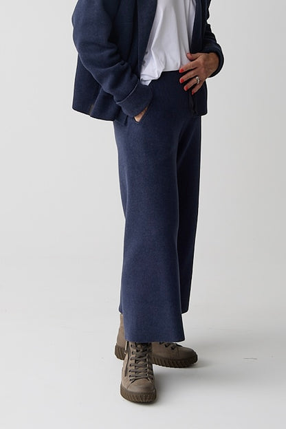 HS Evening Blue Cropped Flare Trousers