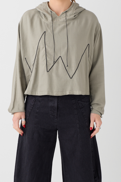 Lurdes Bergada Light Khaki Hooded Top