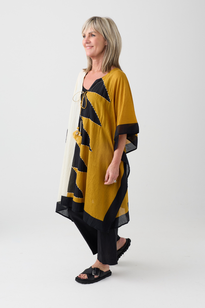Palme Black Block Print Kaftan