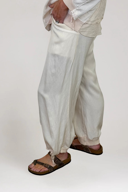European Culture Cream Cuff Trousers