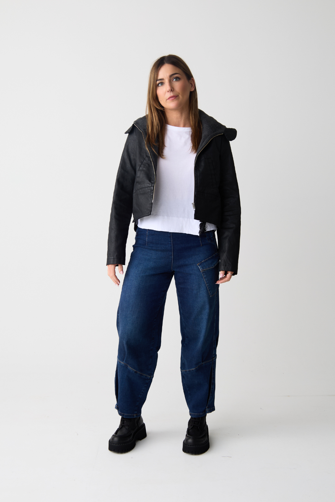 Lurdes Bergada Black Hooded Cropped Jacket