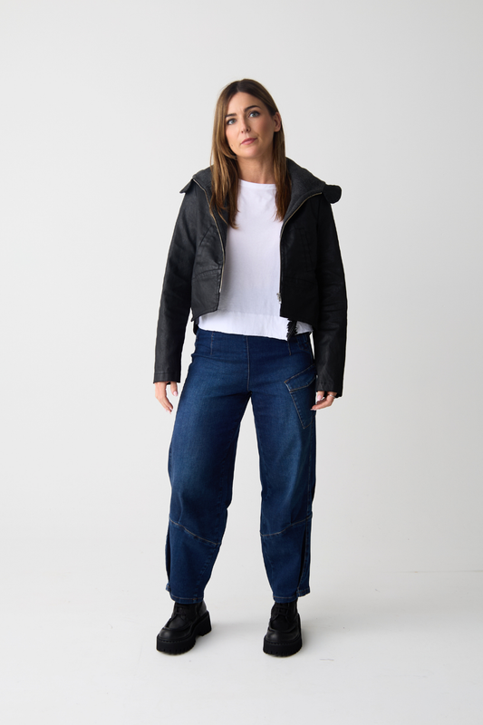 Lurdes Bergada Black Hooded Cropped Jacket