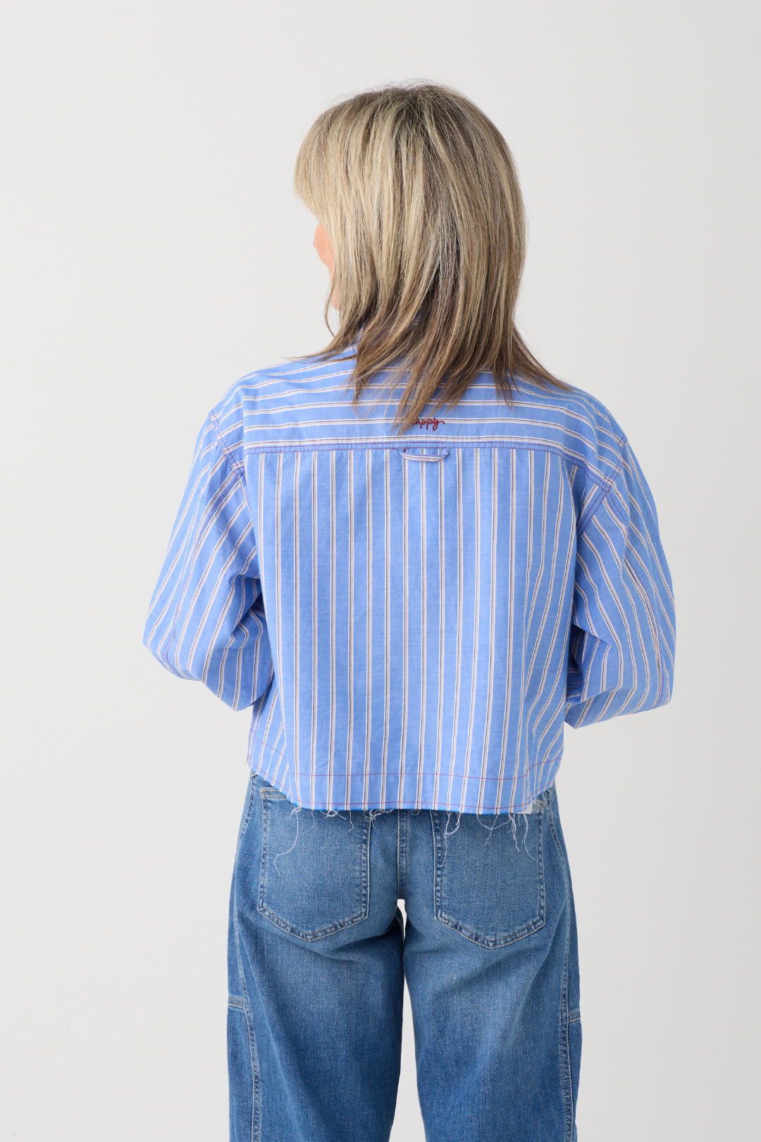 TSP Blue Stripe Crop Shirt