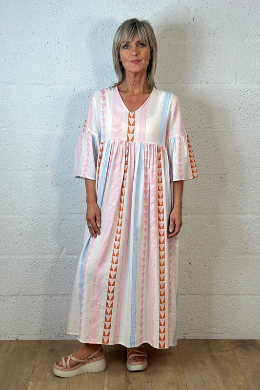 Costamani White Vacay Multi Print Dress