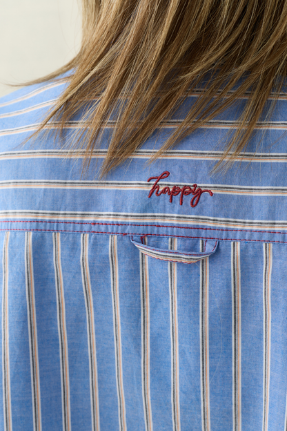 TSP Blue Stripe Crop Shirt