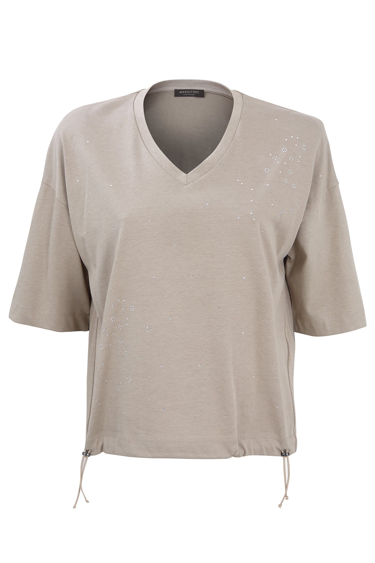 Margittes Taupe Diamante/Toggle T-Shirt