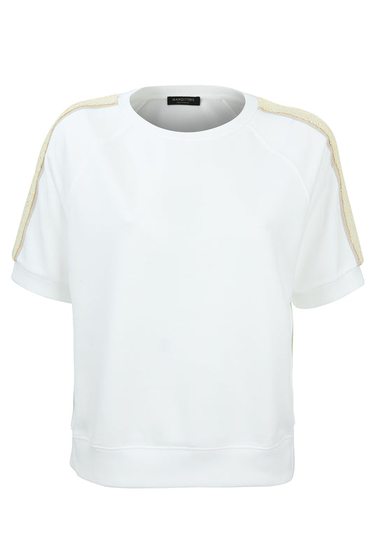 Margittes White/Sand 1/2 Sleeve Sweatshirt