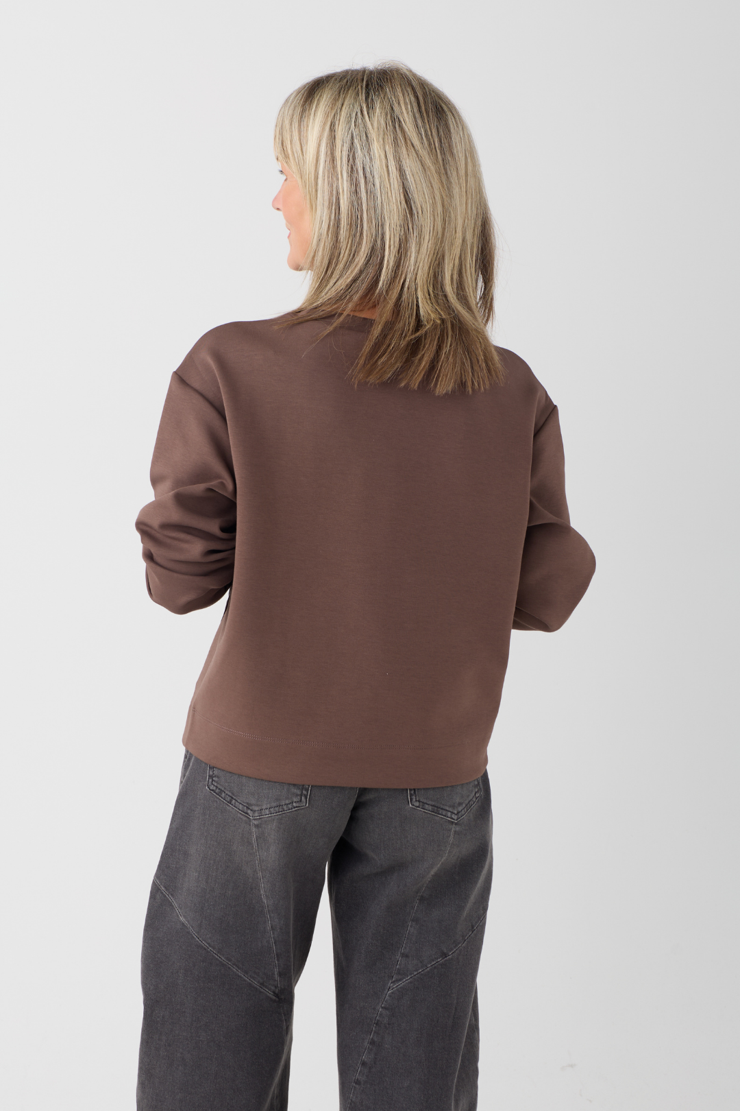 Margittes Brown Patch Pocket Sweatshirt