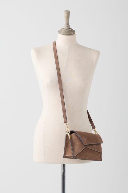 Fawn Suede Envelope Cross Body Bag