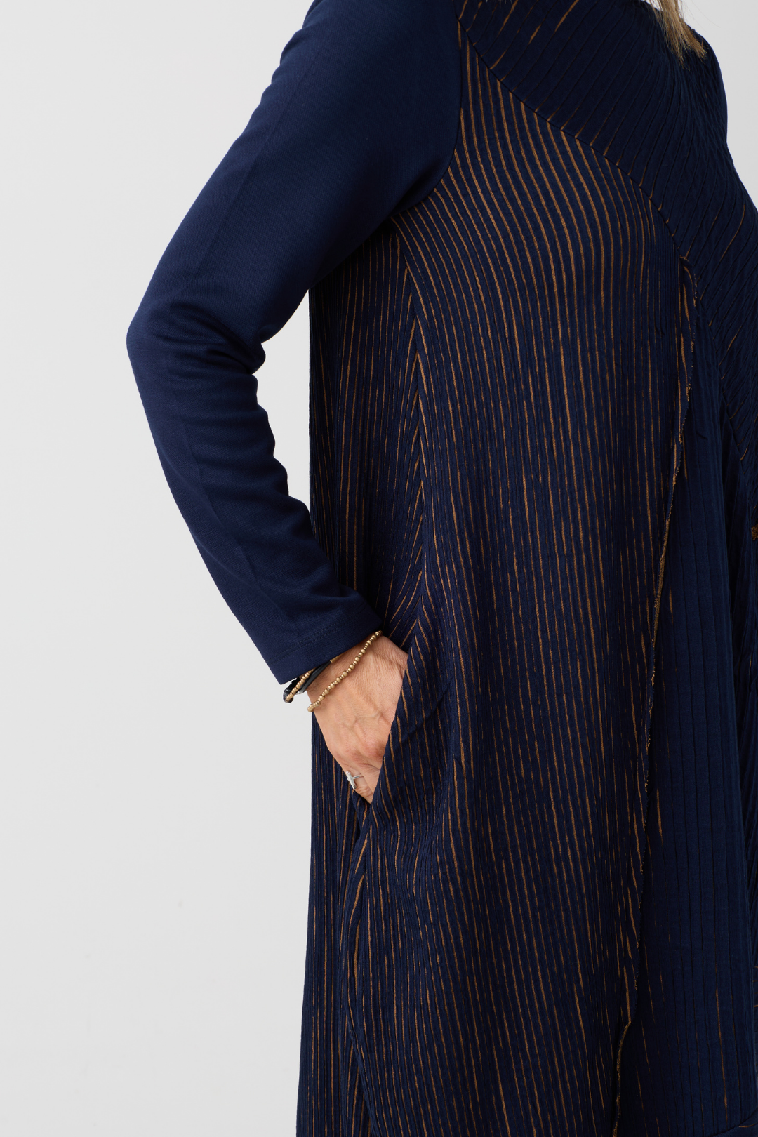 Ozai n Ku Blue/Mustard Stripe Dress 080