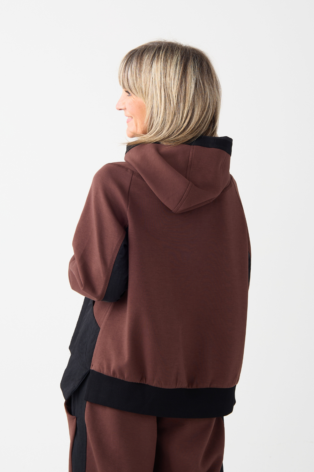 el2 Brown/Black Contrast Hoodie