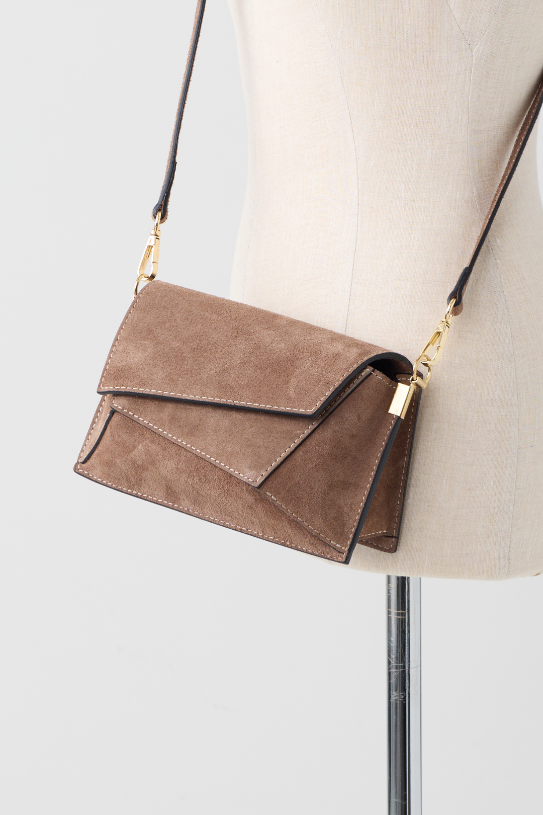 Fawn Suede Envelope Cross Body Bag