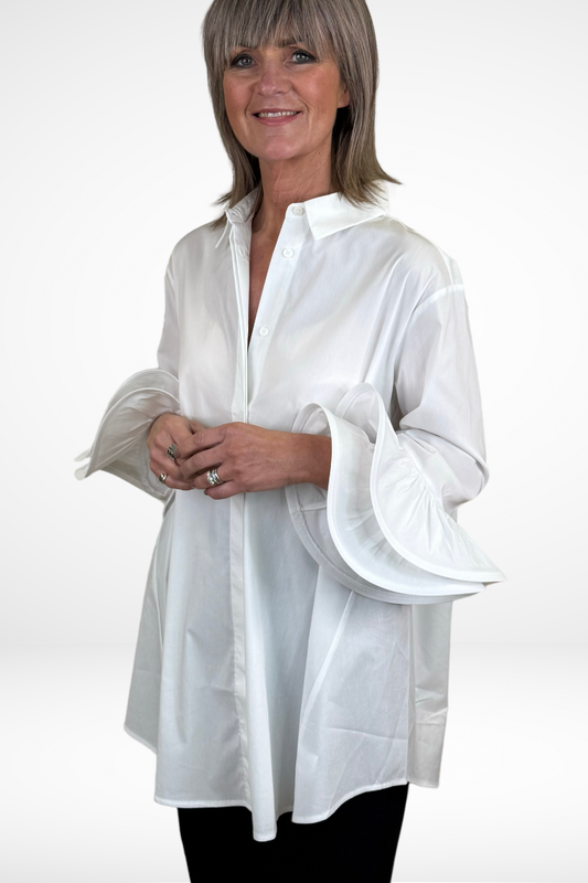 Uchuu White Statement Sleeve Shirt