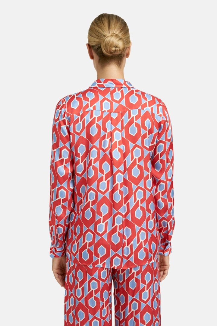 Milano Red/Blue Print Blouse