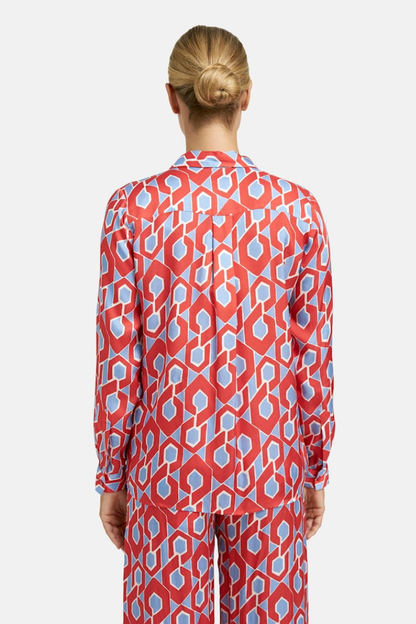 Milano Red/Blue Print Blouse