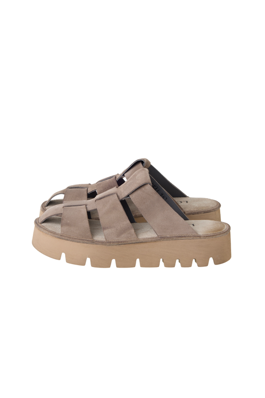 Lofina Taupe Cage Sandal 9541