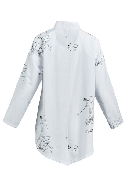 My Soul White Doodles Asymmetric Shirt