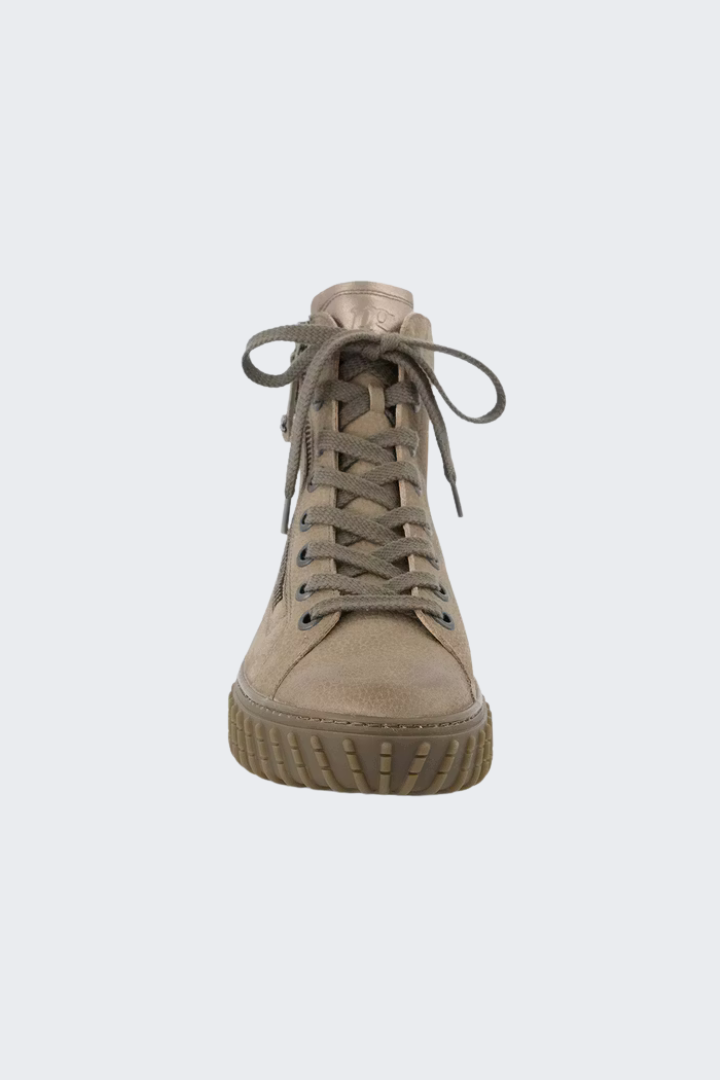 Paul Green Taupe Nubuk High-Top Trainers
