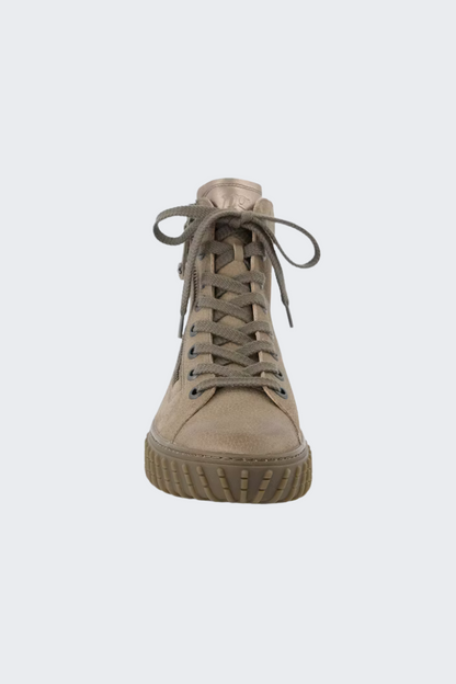 Paul Green Taupe Nubuk High-Top Trainers