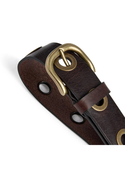 Depeche Dark Brown Large Eyelets Jeans Belt