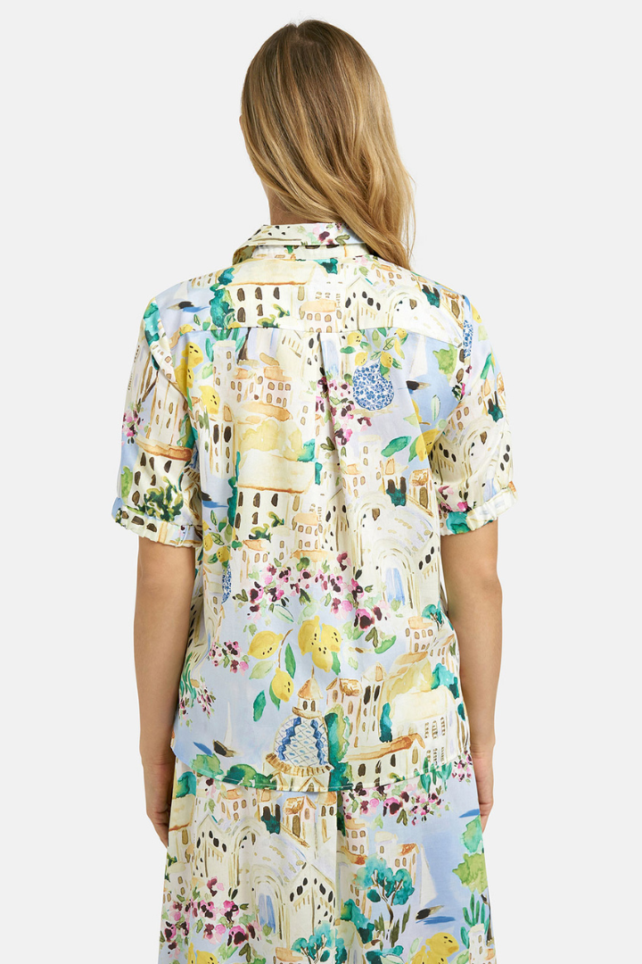 Milano Light Blue Print SS Blouse