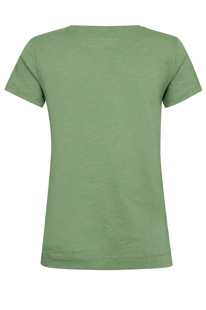 Mos Mosh Arden Turf Green V-Neck T-Shirt
