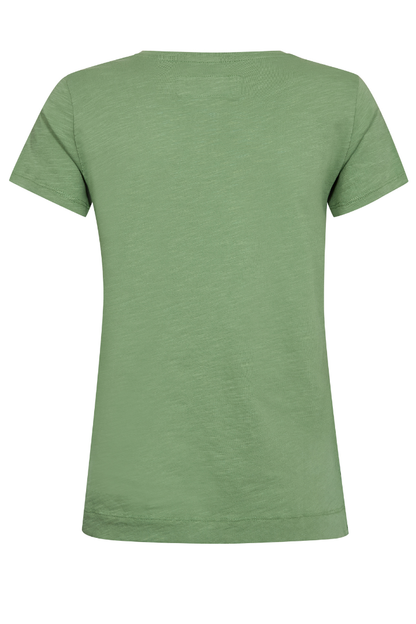 Mos Mosh Arden Turf Green V-Neck T-Shirt