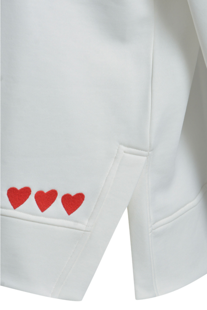 Milano Off White Heart Print Sweatshirt