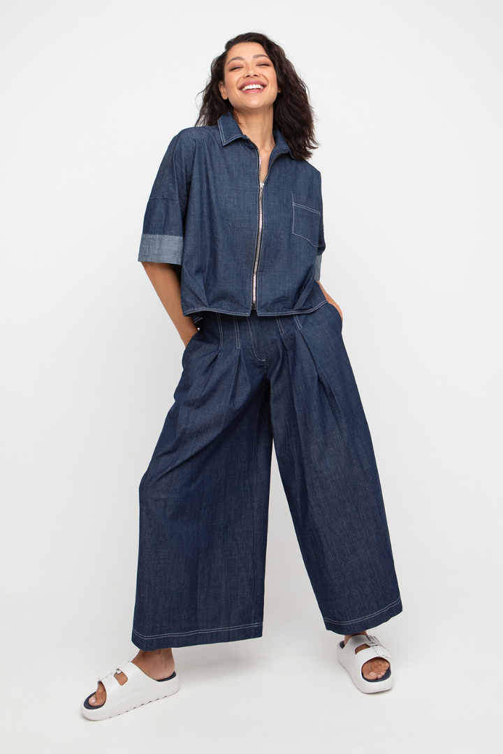 Ozai n Ku Denim Wide Leg Trouser