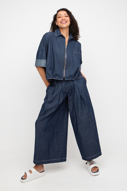 Ozai n Ku Denim Wide Leg Trouser
