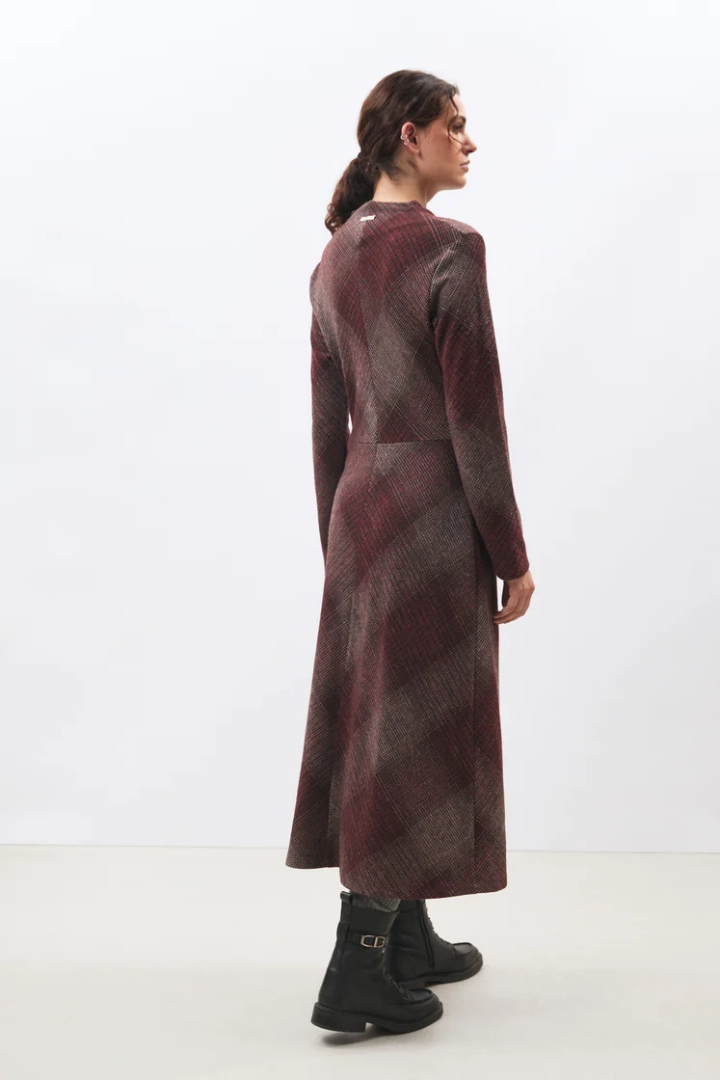 Humility MINORI Burgundy Plaid Dress