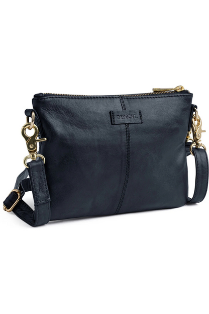 Depeche Midnight Blue Leather Clutch Bag