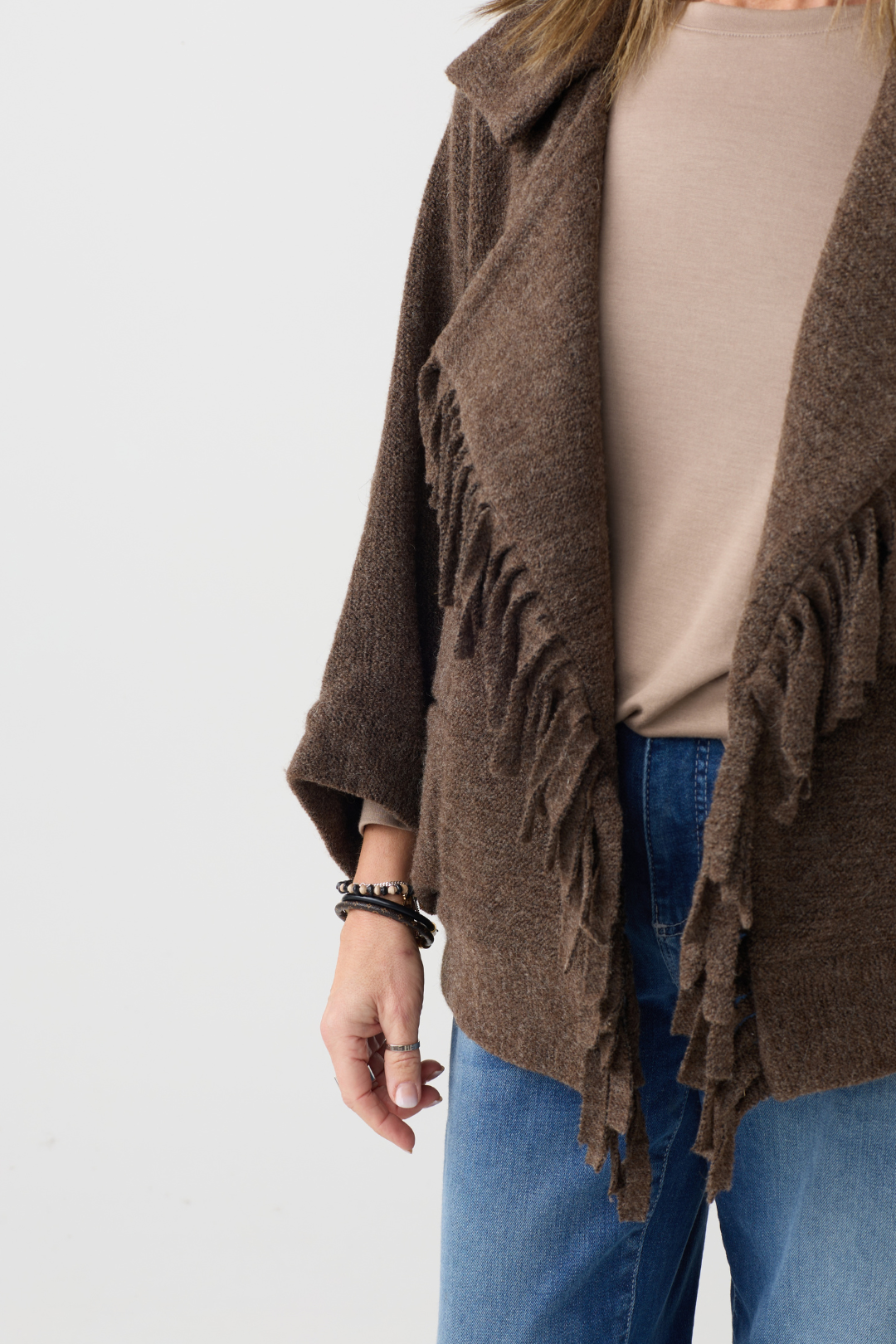 el2 Brown Fringe Jacket 6085