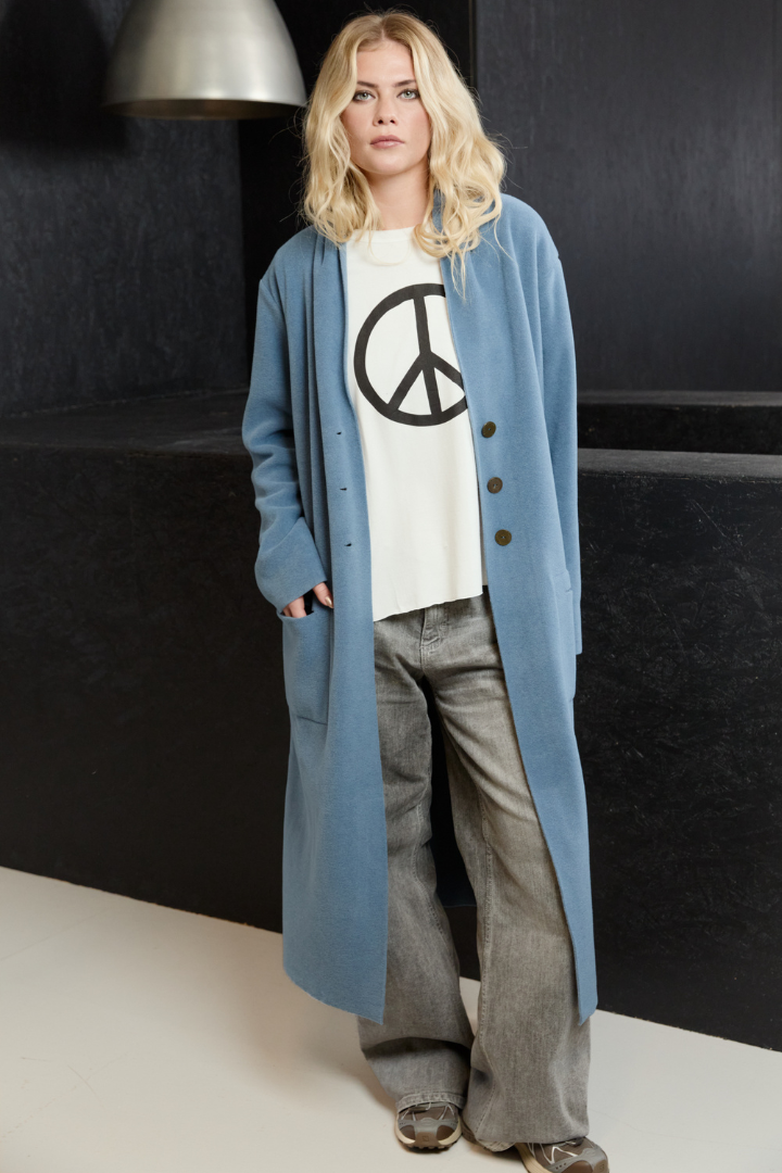 HS Dusty Blue Long Cardigan 7162