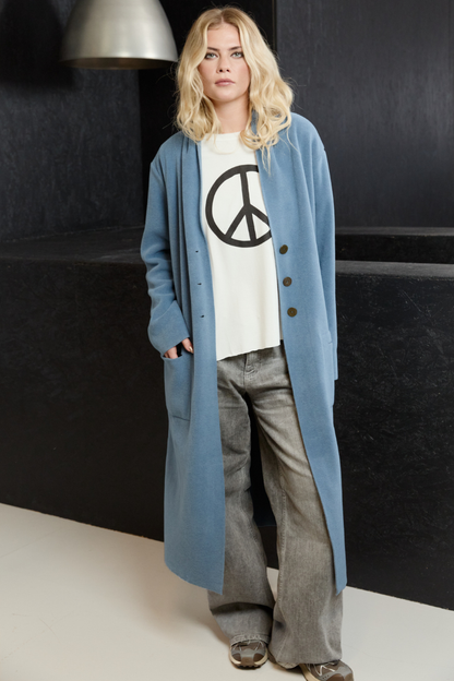 HS Dusty Blue Long Cardigan 7162