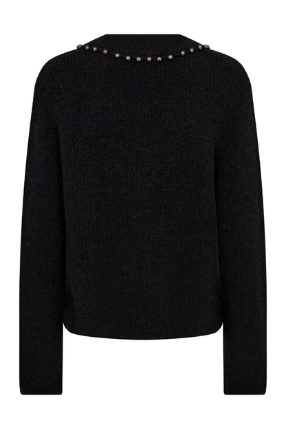 Mos Mosh Zora Black V-Neck Bead Jumper
