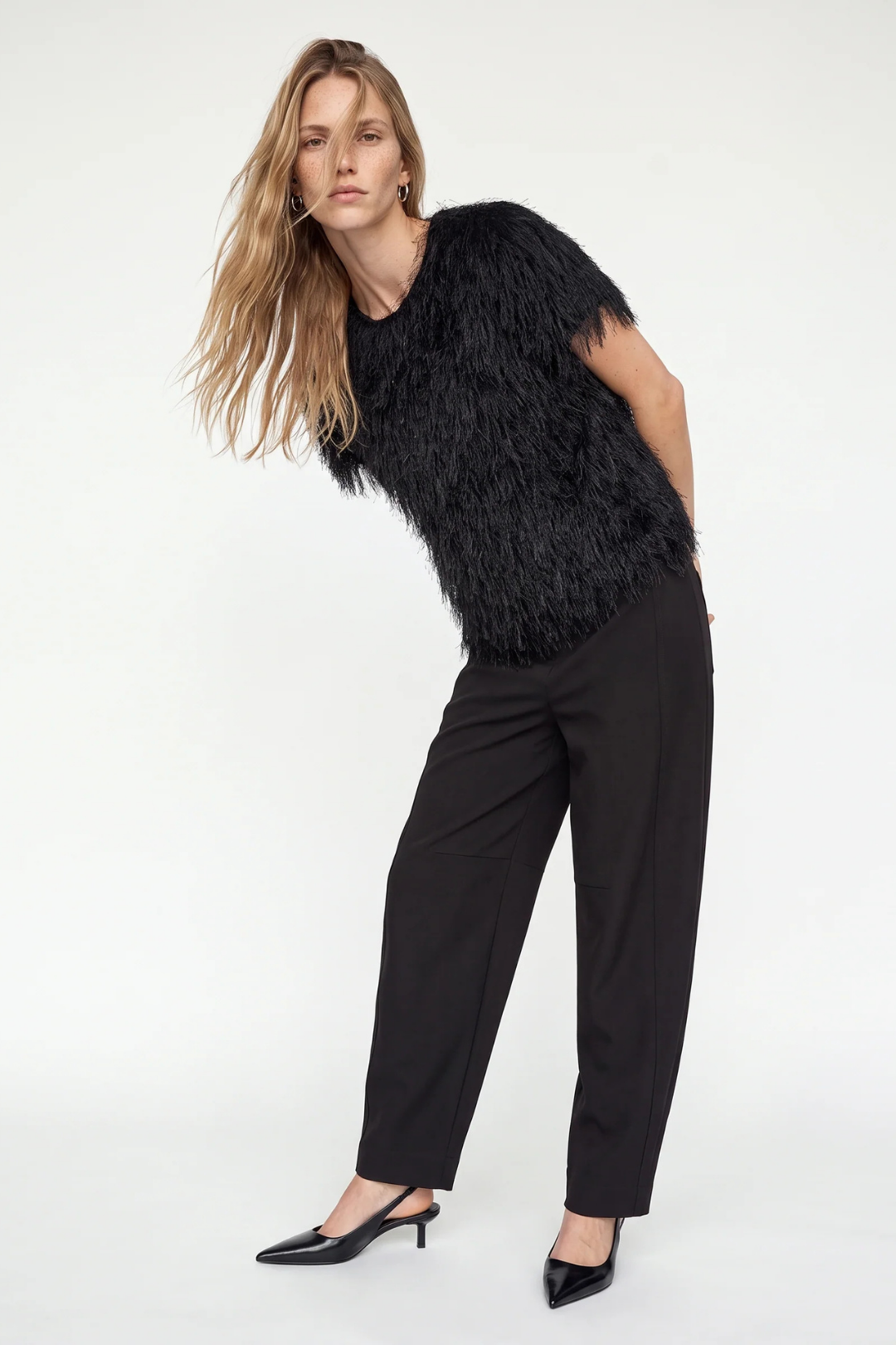 Mos Mosh Brim Black Faux Fur T-Shirt