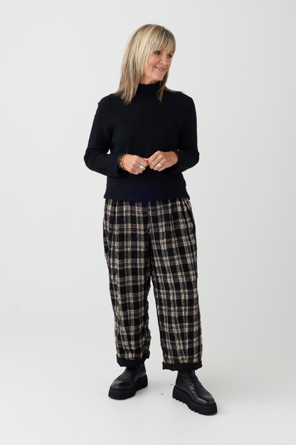 el2 Black/Cream Check Trouser 8056