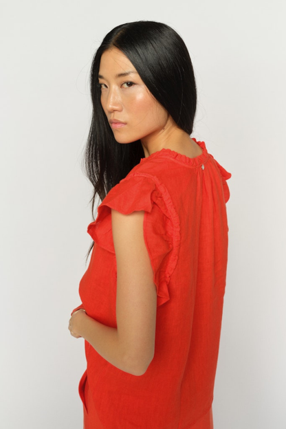 Mos Mosh Tea Spicy Orange Linen Top