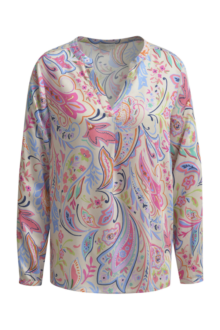 Milano Colourful Print V-Neck Blouse