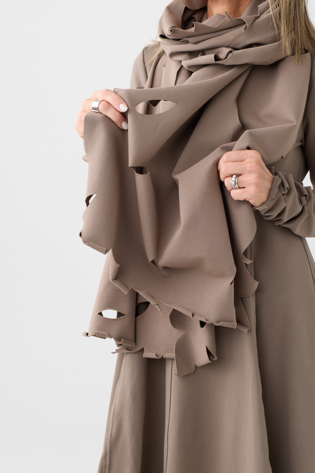 Kedziorek Taupe Cut Out Scarf 5574