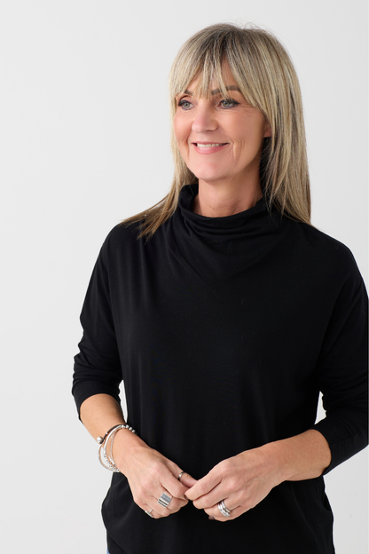 el2 Black Long Sleeve Top 1082