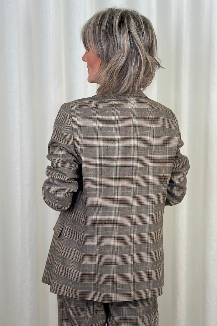 Oui Stone / Grey Check Blazer