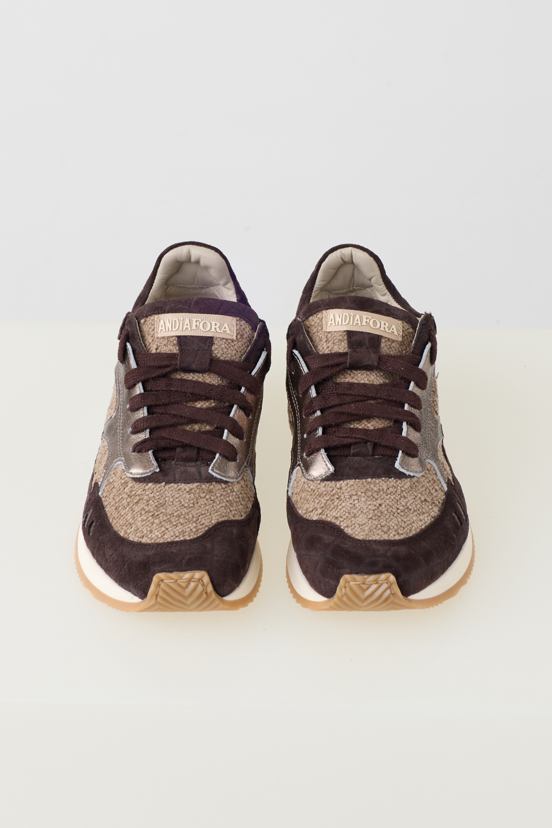 Andia Fora Toffee/Cream Hoty Cocco Suede Trainers