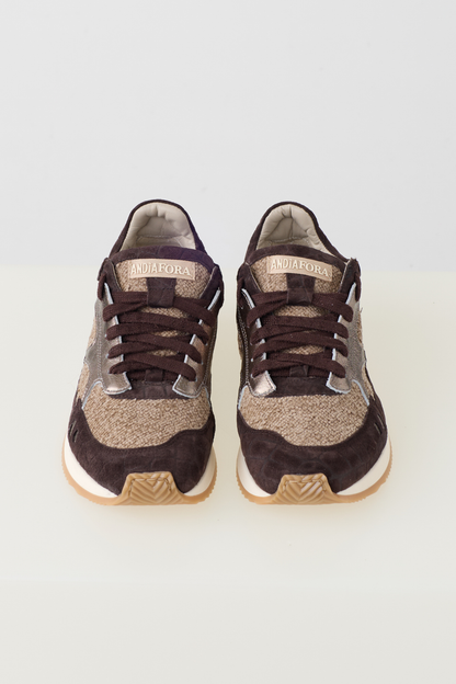 Andia Fora Toffee/Cream Hoty Cocco Suede Trainers