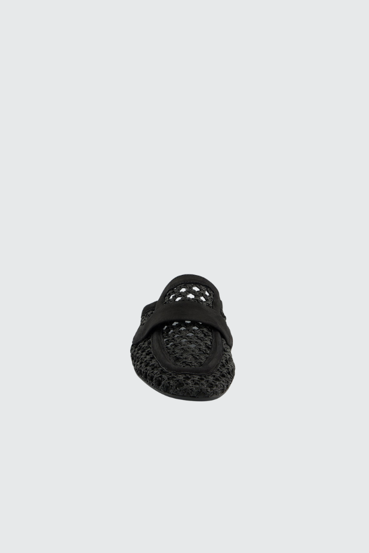 Paul Green Black Nubuk/Sisal Mule