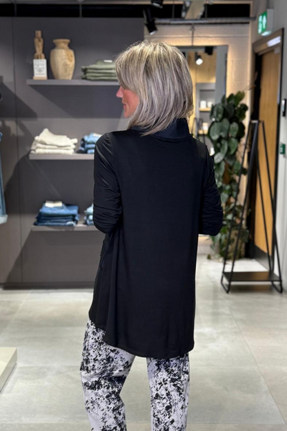 Naya Black Zip Neck Top