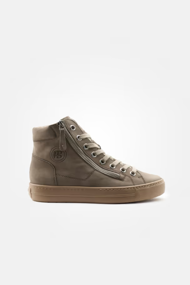 Paul Green Nubuk Taupe High Top Trainers