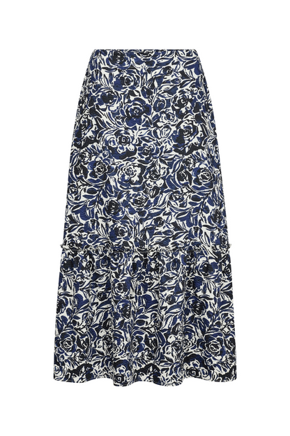 Part Two Nadeem Navy Rose Print Skirt