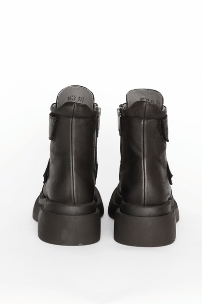 Lofina Black Double Velcro Boot w/Zip